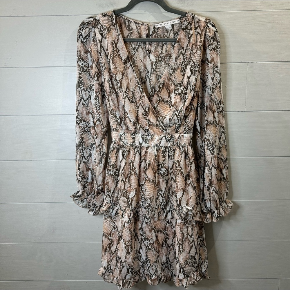 HYFVE | Women’s Long Sleeve Reptile Snake Print Dress Size Large